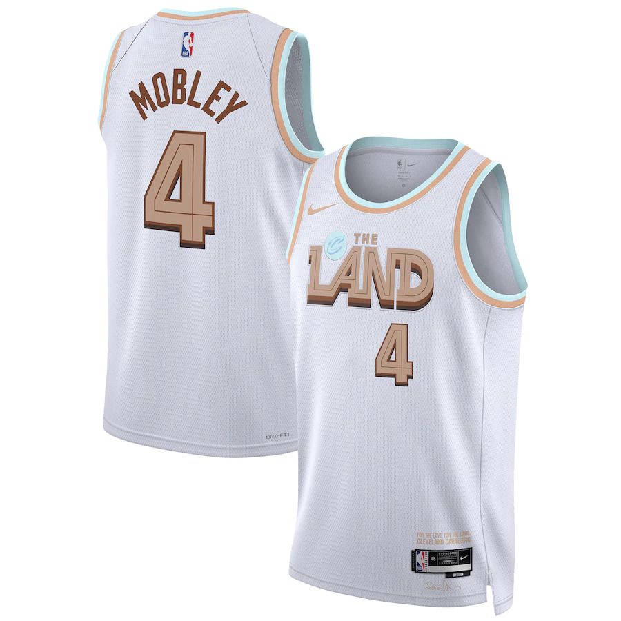 Men Cleveland Cavaliers #4 Evan Mobley Nike White City Edition 2022-23 Swingman NBA Jersey->charlotte hornets->NBA Jersey